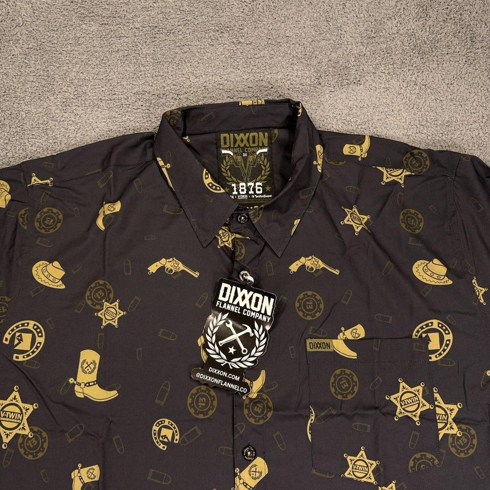 Dixxon Flannel V Twin 1876 Shirt Men 3XL XXXL Black Limited Edition Western - Picture 2 of 11